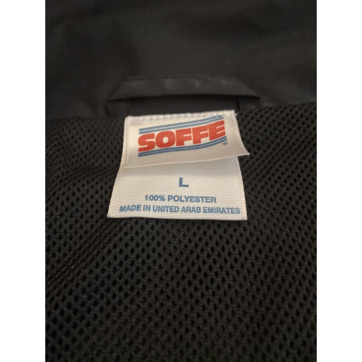 Soffe Men’s  Full Zip Polyester Track Jacket Black/White Large