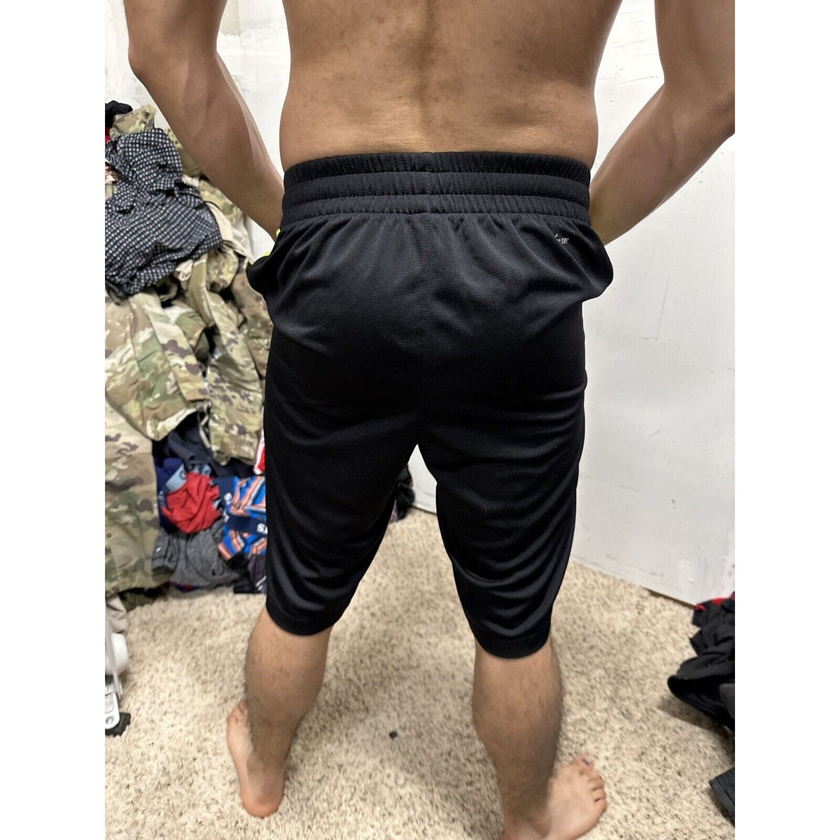 Men’s Black And Neon Yellow Xersion Medium Athletic Shorts With Pockets