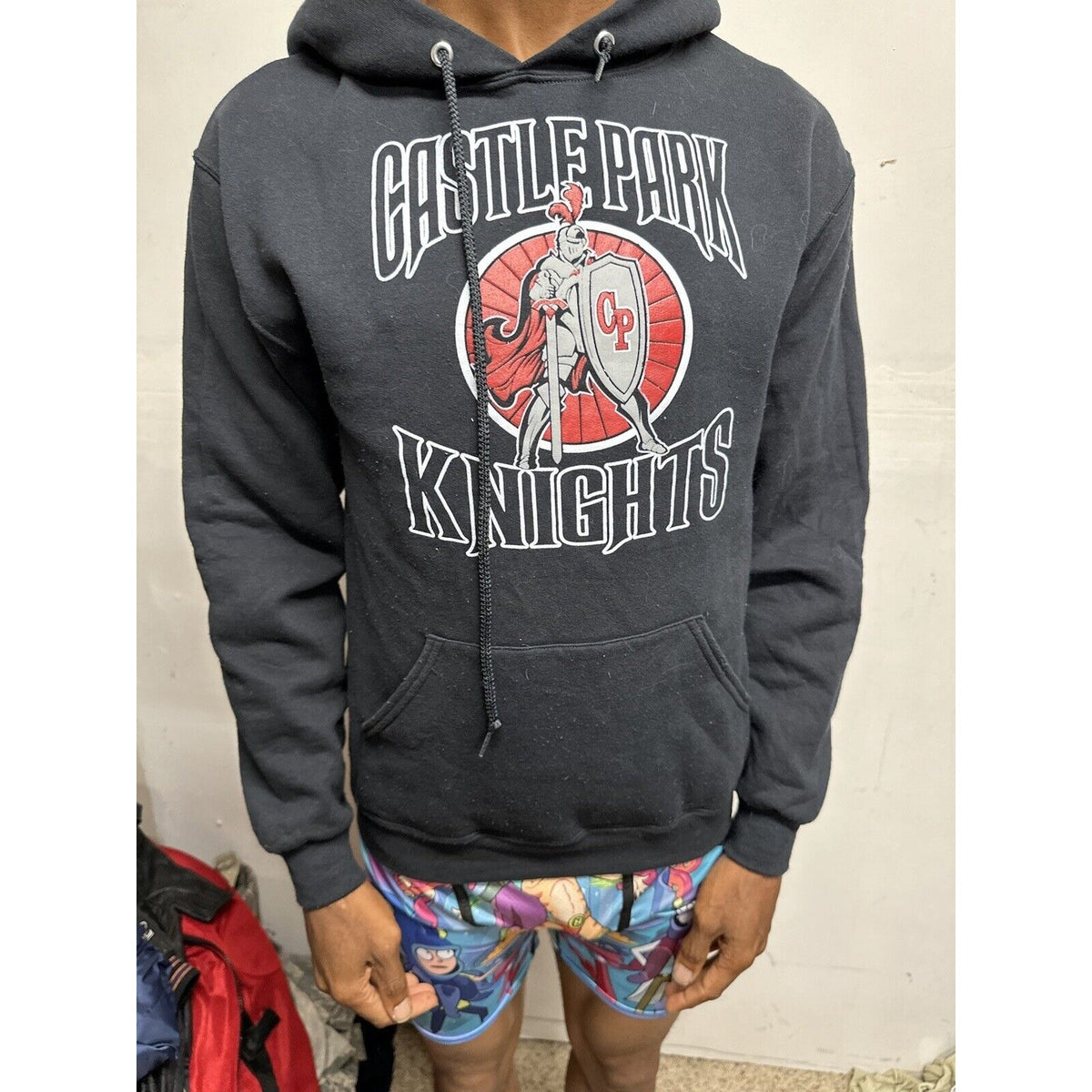 Men’s Black Jerzees Small Pullover Hoodie Castle Park Knights Chula Vista Calif
