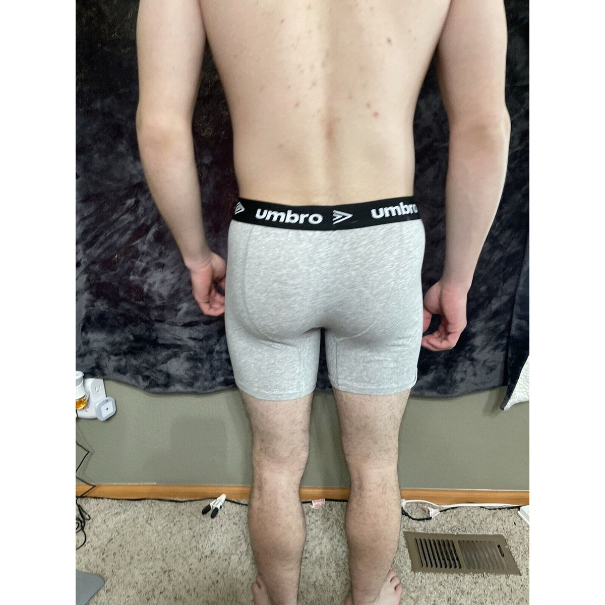 Men’s Large Umbro Gray Boxer Briefs New
