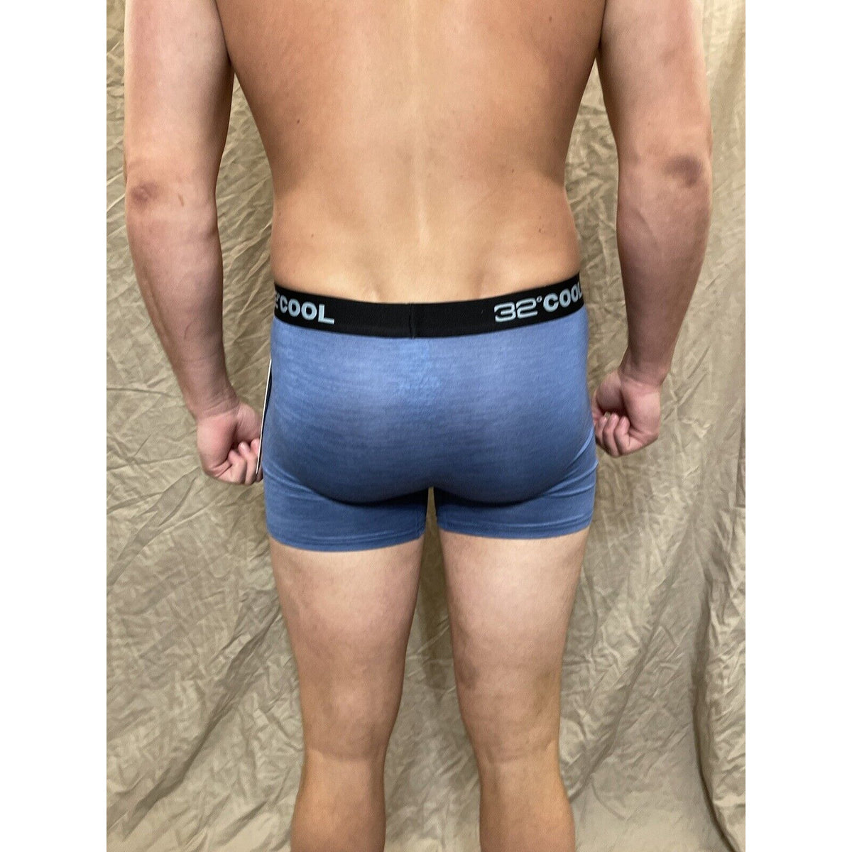 men's Denim Blue Matrix 32 degrees cool compression boxer brief Medium