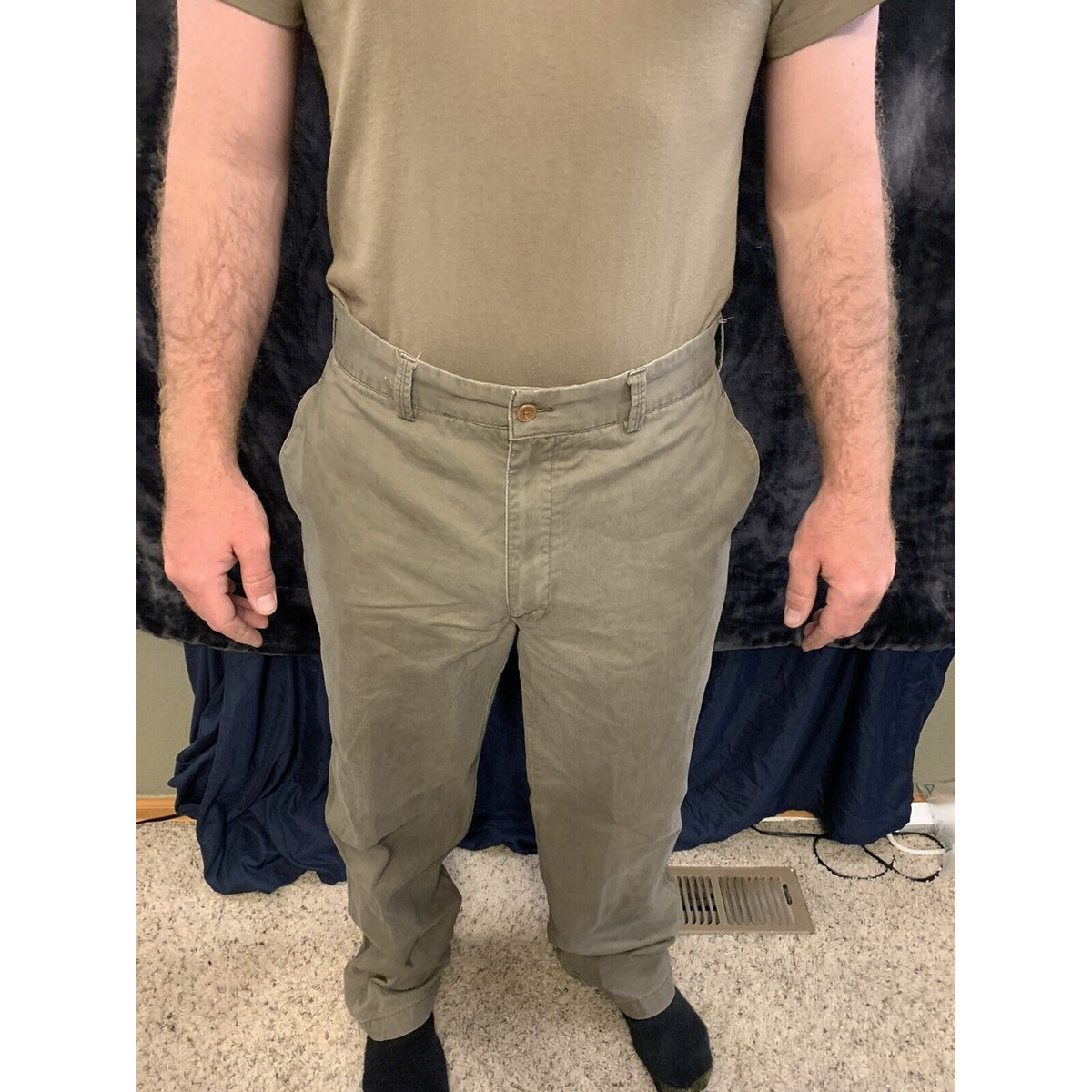 Perry Ellis Cottons Camel Brown Dress Pants 36x34