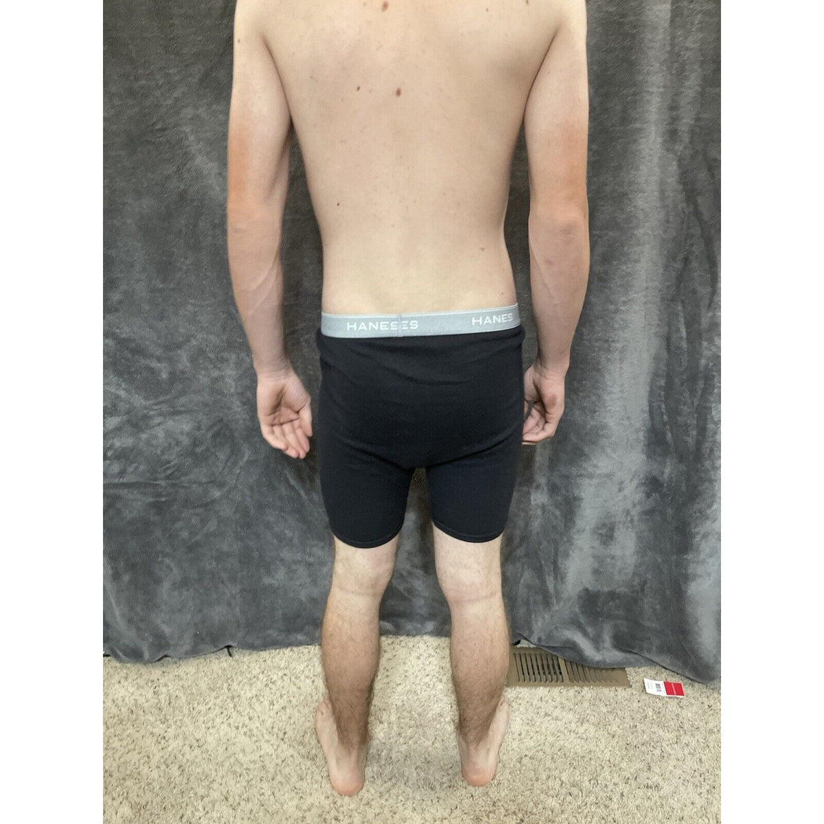Men's black Medium hanes boxer briefs gray band