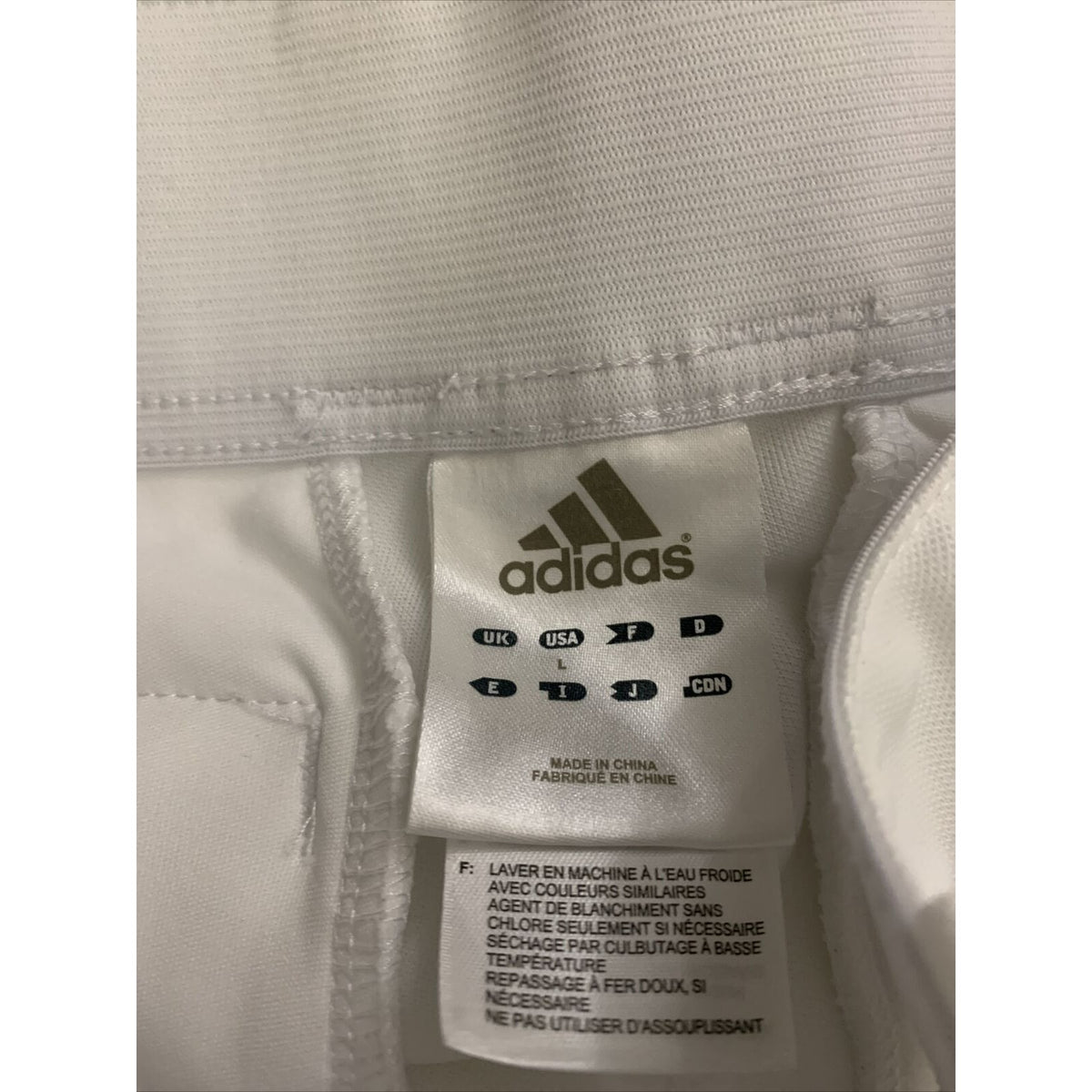 Men’s Adidas Climalite White Polyester Baseball Pants Size Large