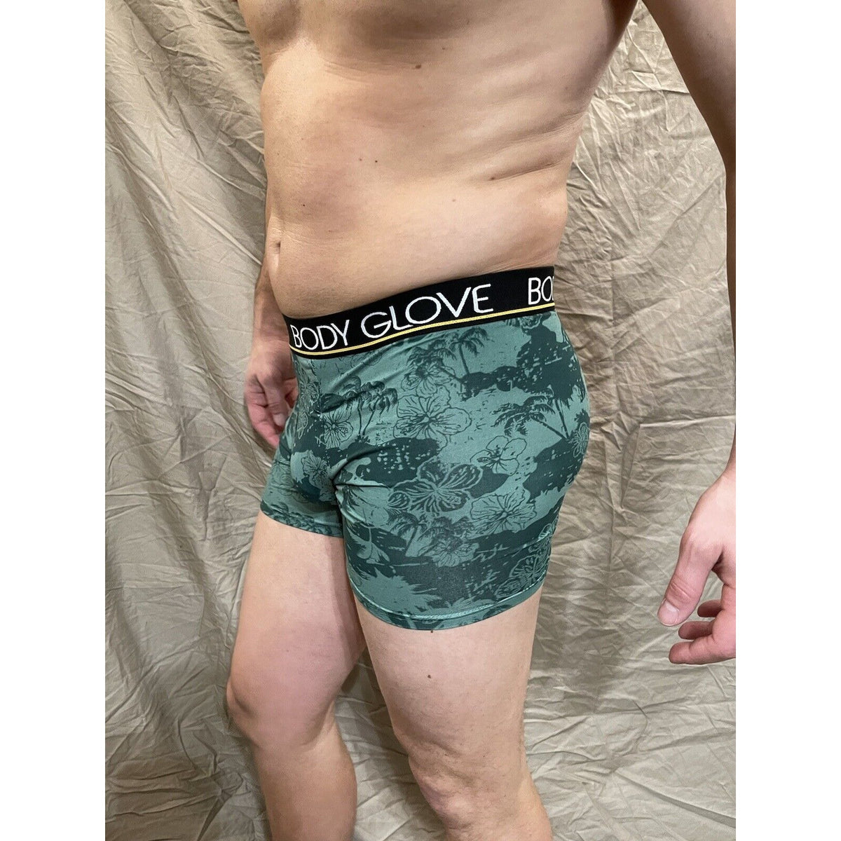 men's tropical green body glove boxer briefs medium