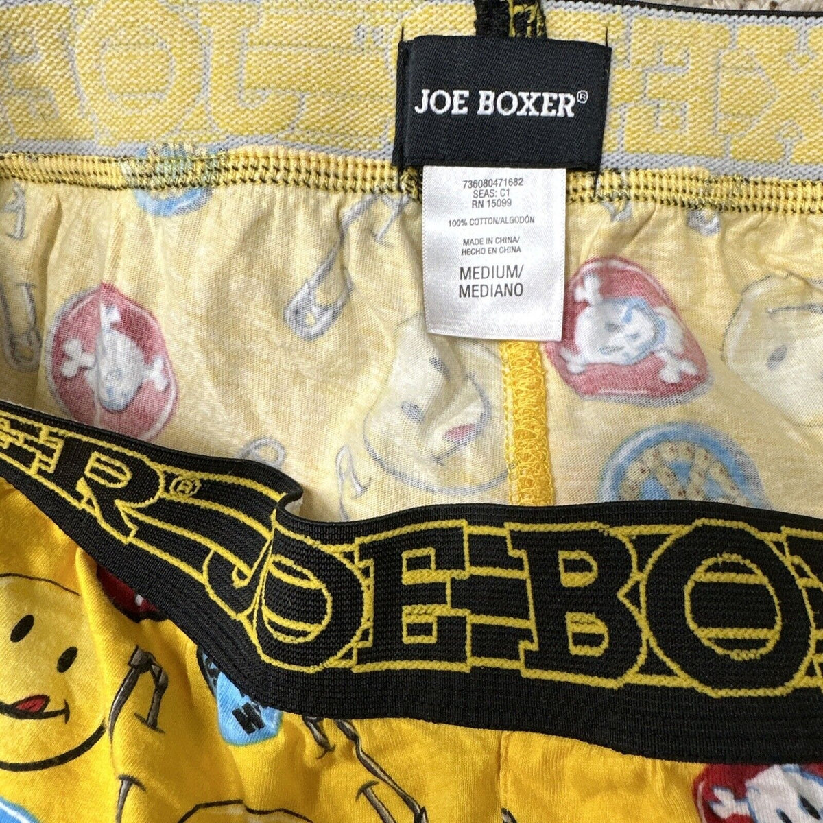 Men’s Medium Yellow Joe Boxer Shorts Smiley Face Emoticon