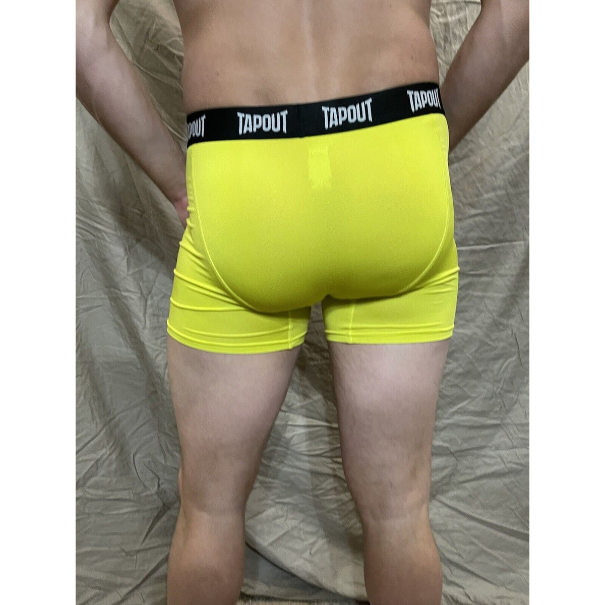 men's tapout bright yellow compression shorts medium New And Never Worn