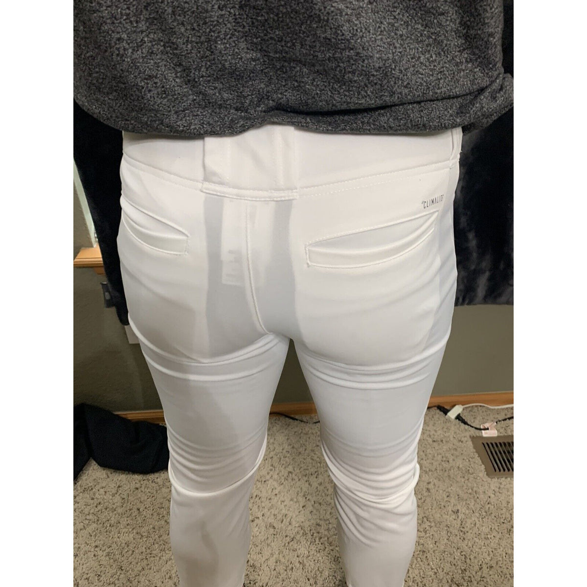 Men’s Adidas Climalite White Polyester Baseball Pants Size Large