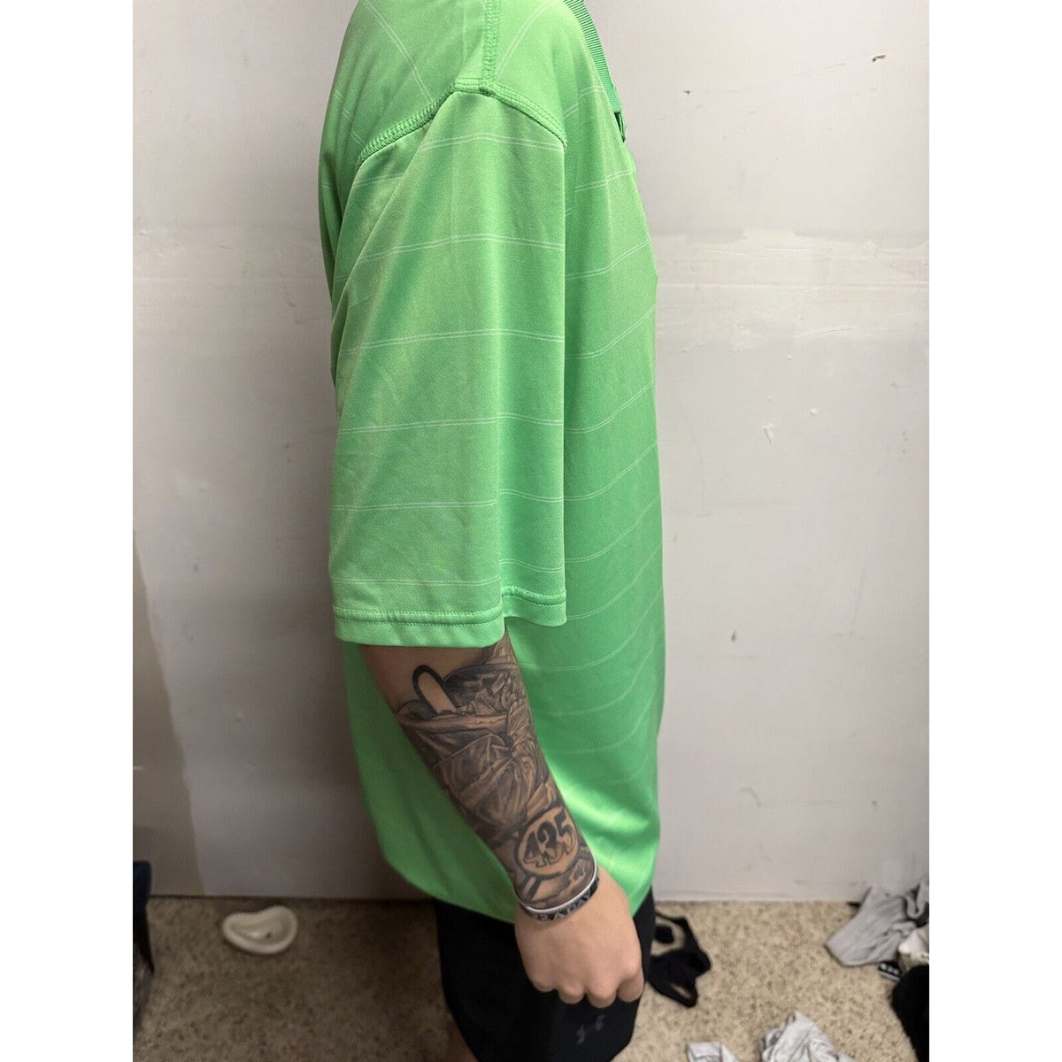 Men’s Lime Green Dri-fit Nike Polo Shirt  Large