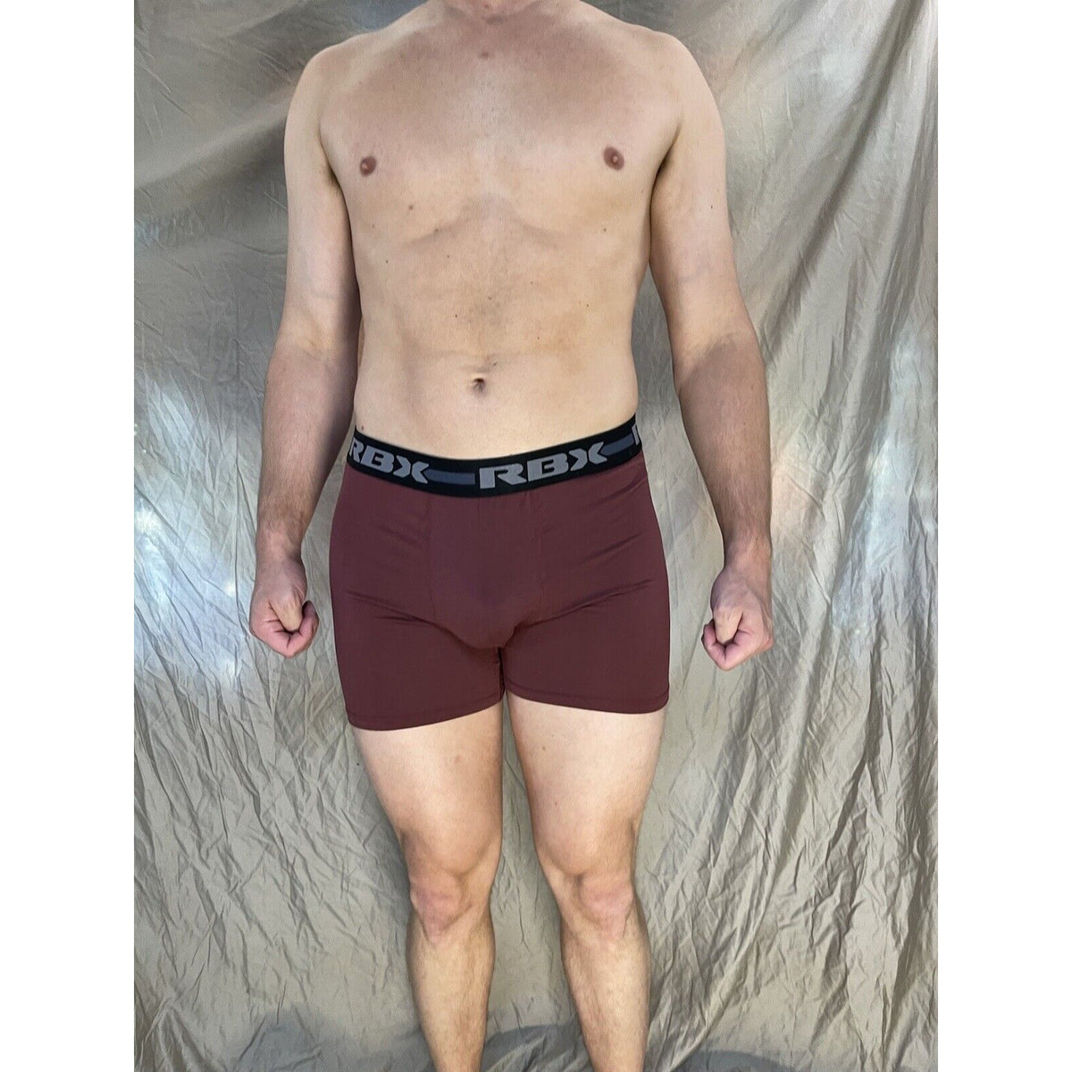 men's Maroon rbx large compression boxer briefs