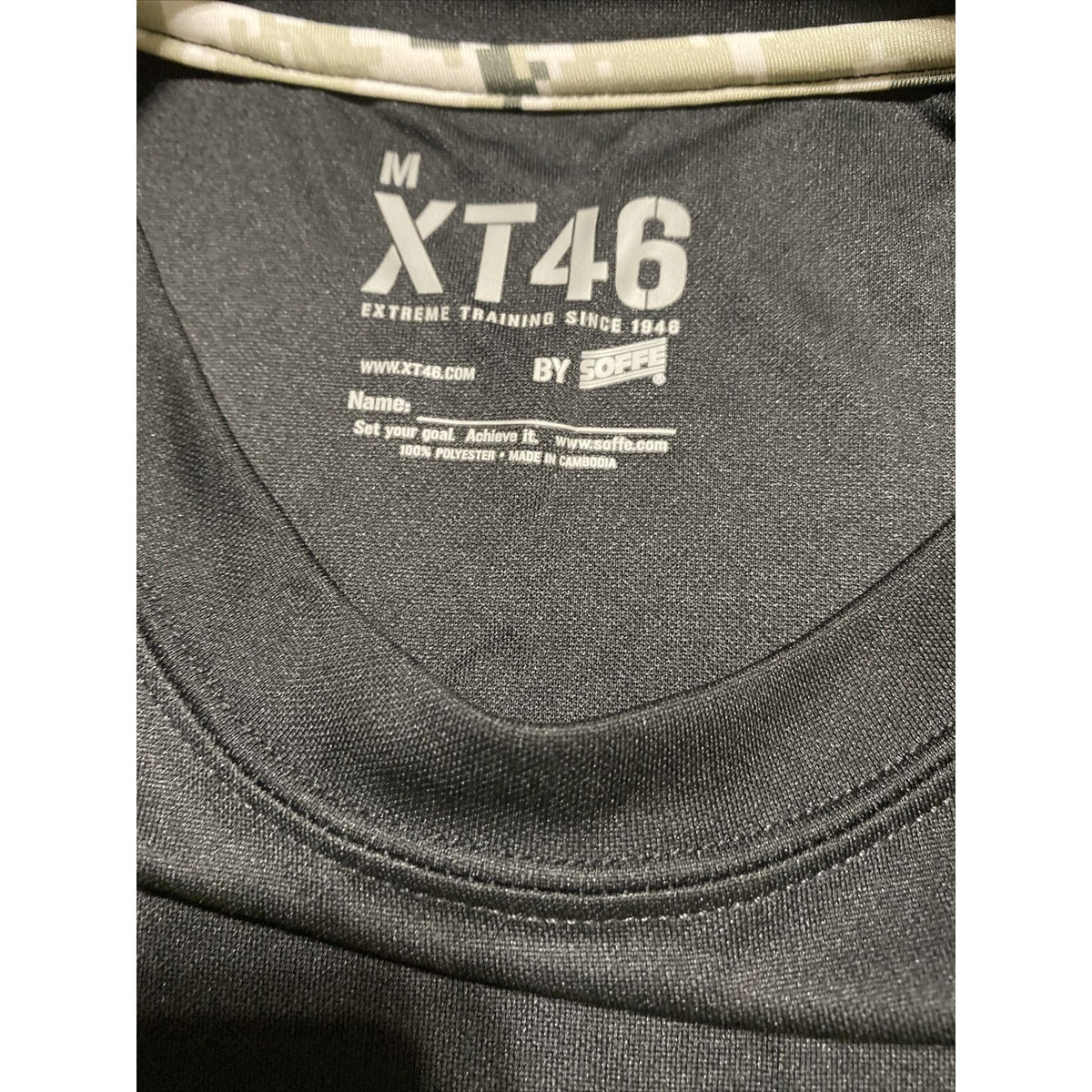 Soffe Extreme XT46 Training Men’s Medium Black & Camo Military Polyester T-shirt