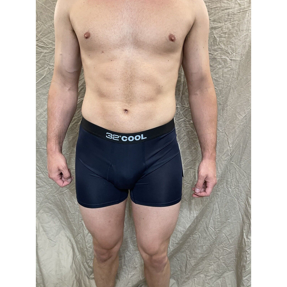men's 32 degree cool navy compression boxer brief Small