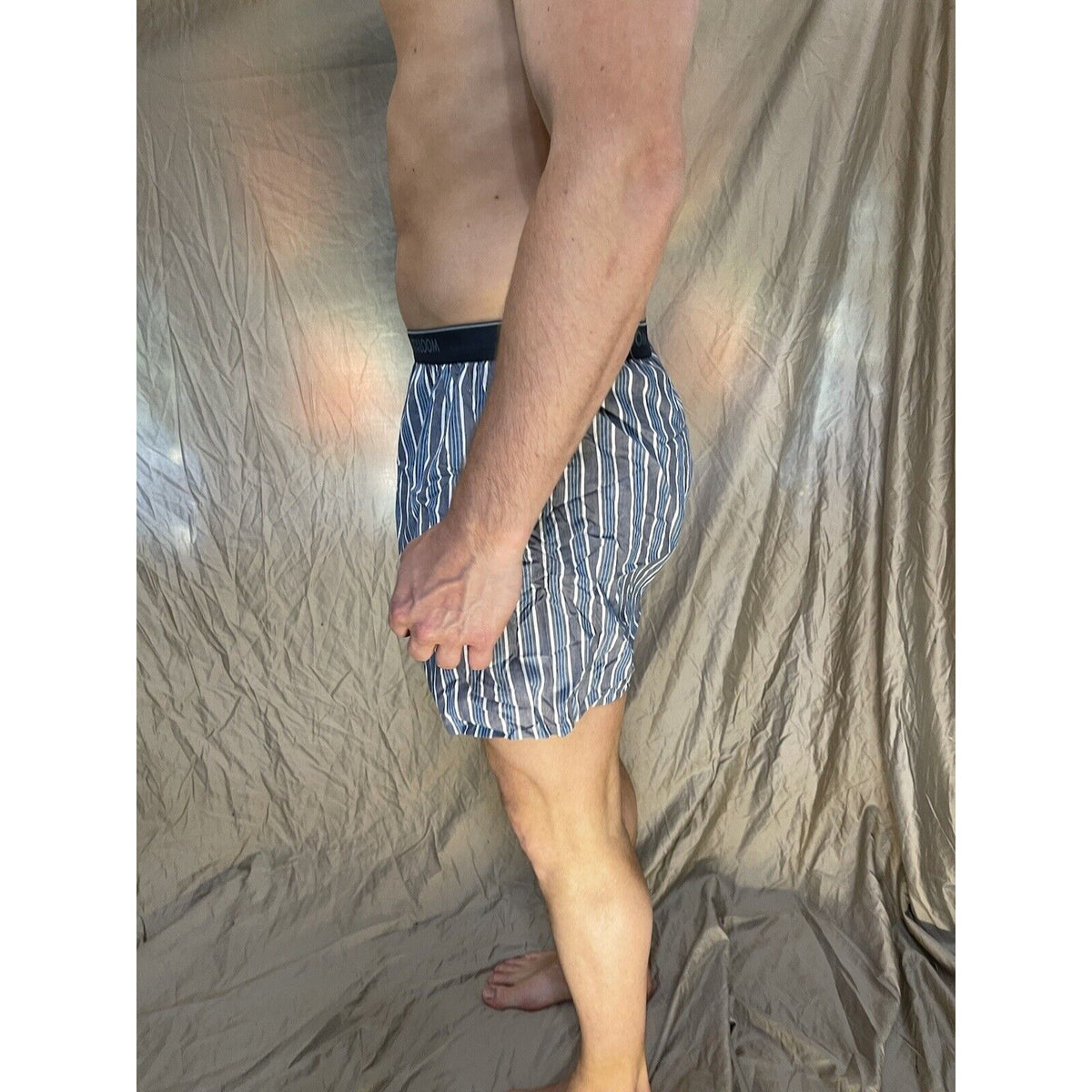 men's fruit of the loom Striped blue boxer shorts large