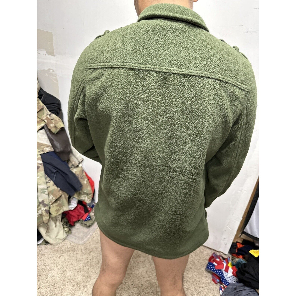 Men’s Old Navy Small Poly Olive Green Front Button Jacket