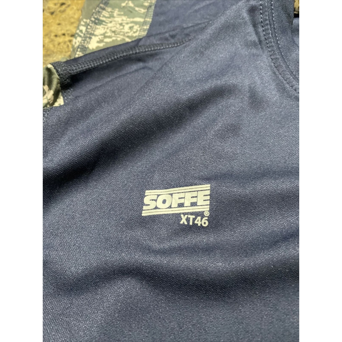 Soffe Extreme Training XT46 Mens Large Navy Blue Camo Polyester Long Sleeves NWT