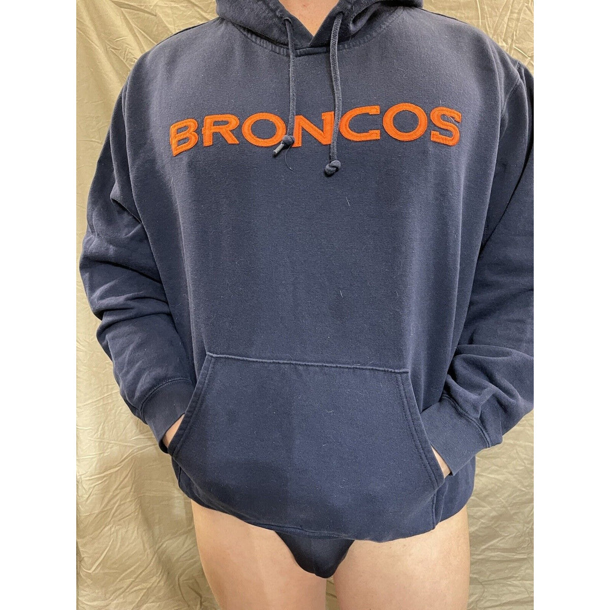 Men's Denver Broncos Pullover hoodie NFL Apparel fits like a loose medium