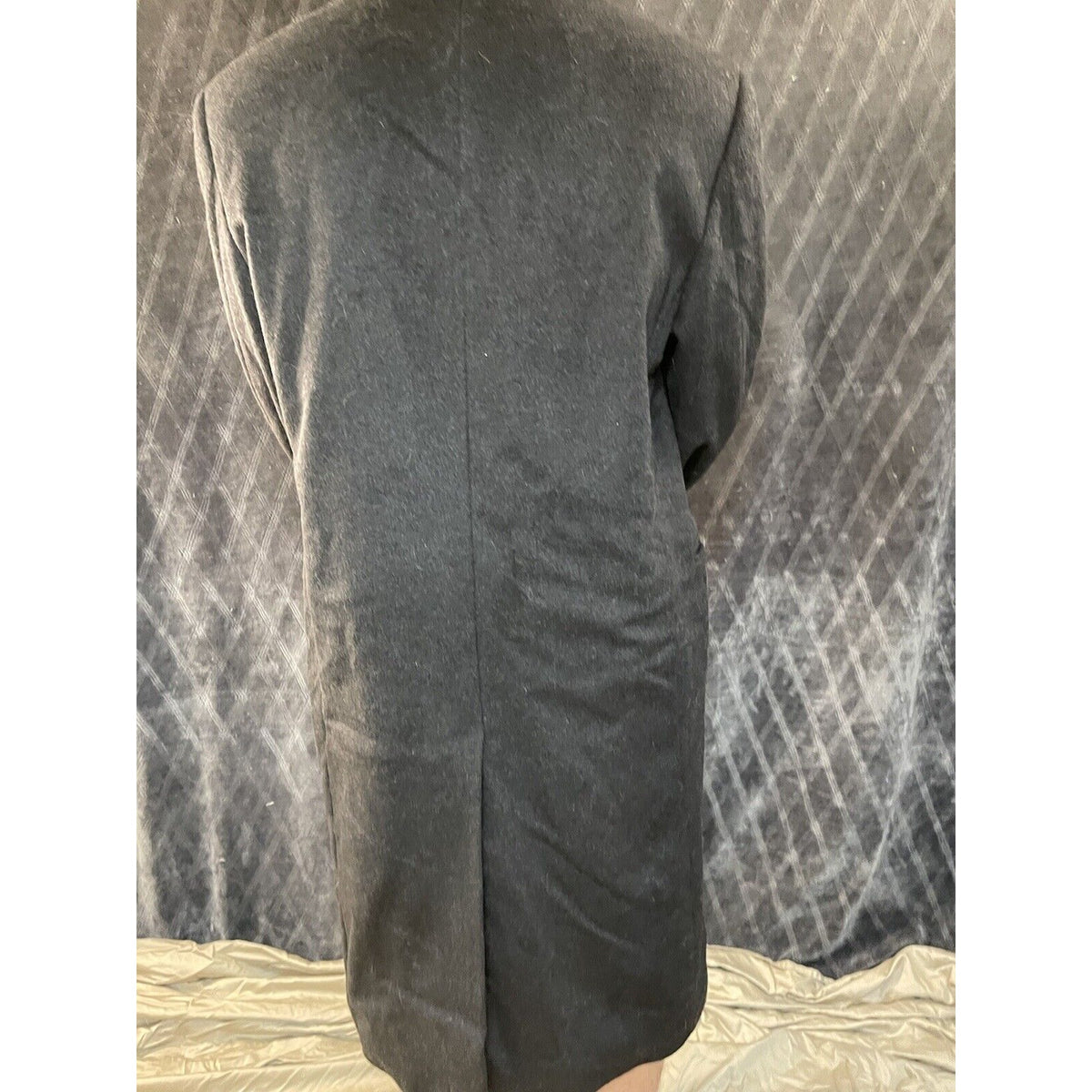 men’s today’s man brookcraft russian black wool poly cashmere coat
