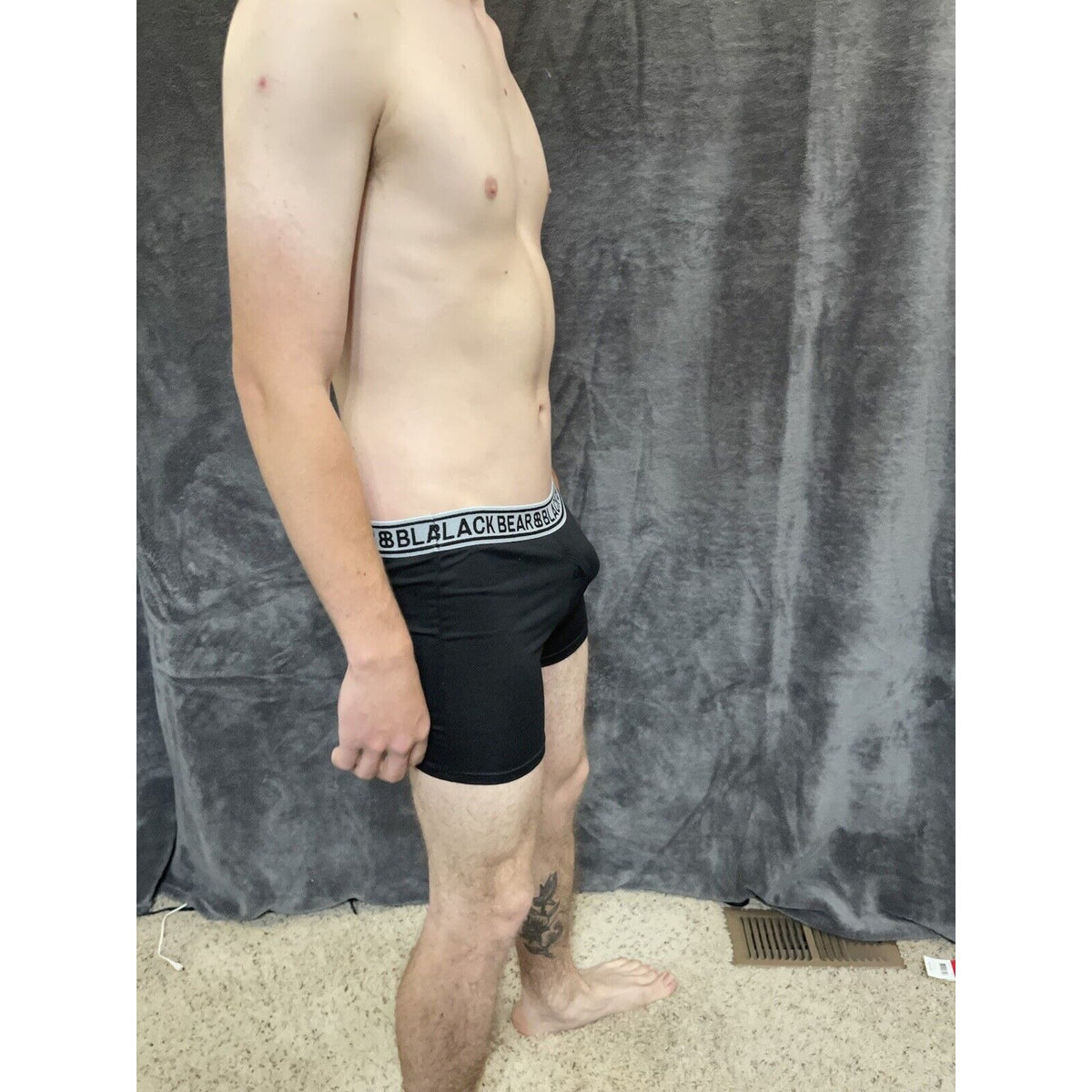 men's medium athletic trunk style black bear boxer brief Black