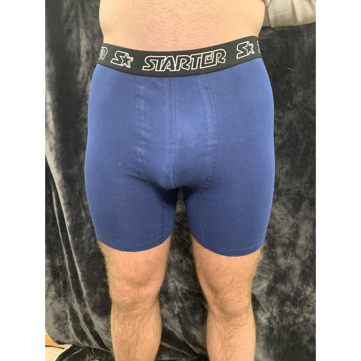 Blue Men’s Large Starter Black Label Compression Shorts 95% Cotton, 5% Spandex