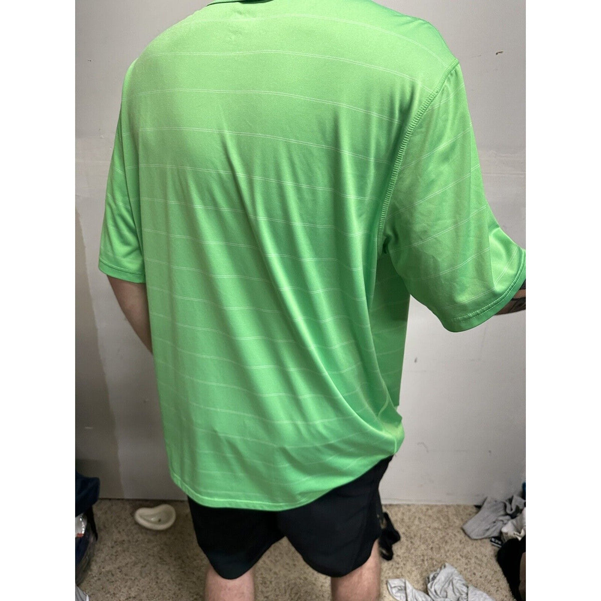 Men’s Lime Green Dri-fit Nike Polo Shirt  Large