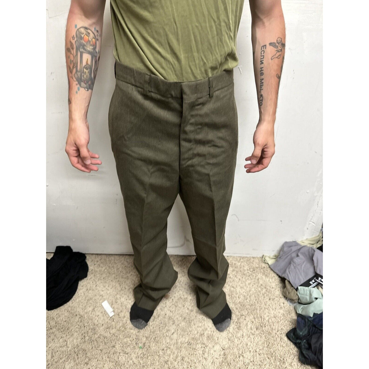 Men’s Usmc Marines Green Size 35L Wool Uniform Pants  Only