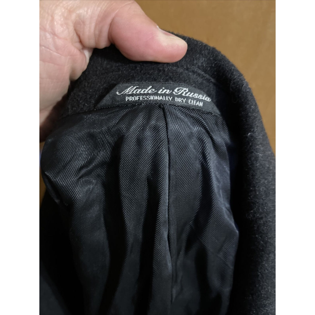 men’s today’s man brookcraft russian black wool poly cashmere coat