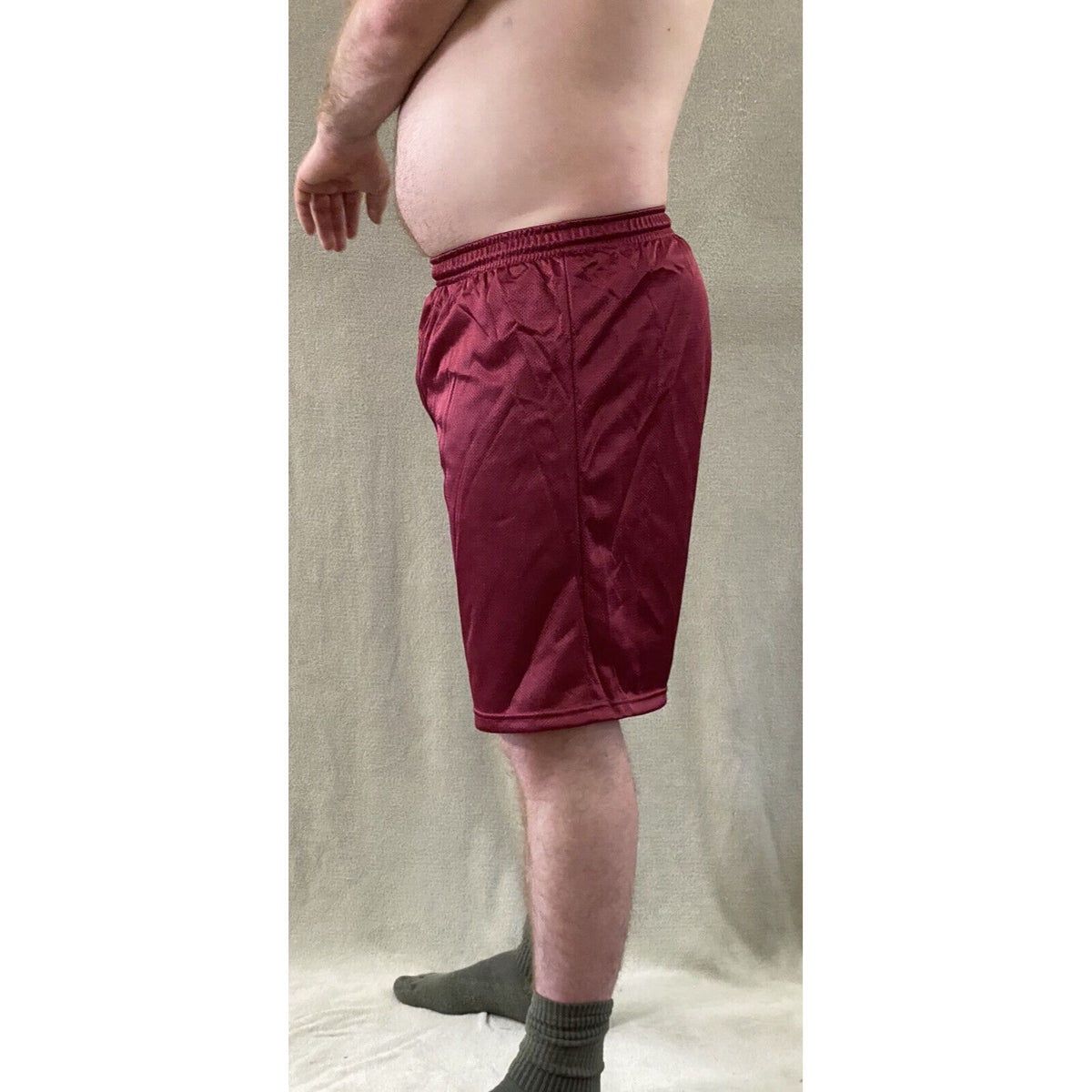 Soffe Men’s Medium Maroon Basketball Training Polyester Mesh Shorts