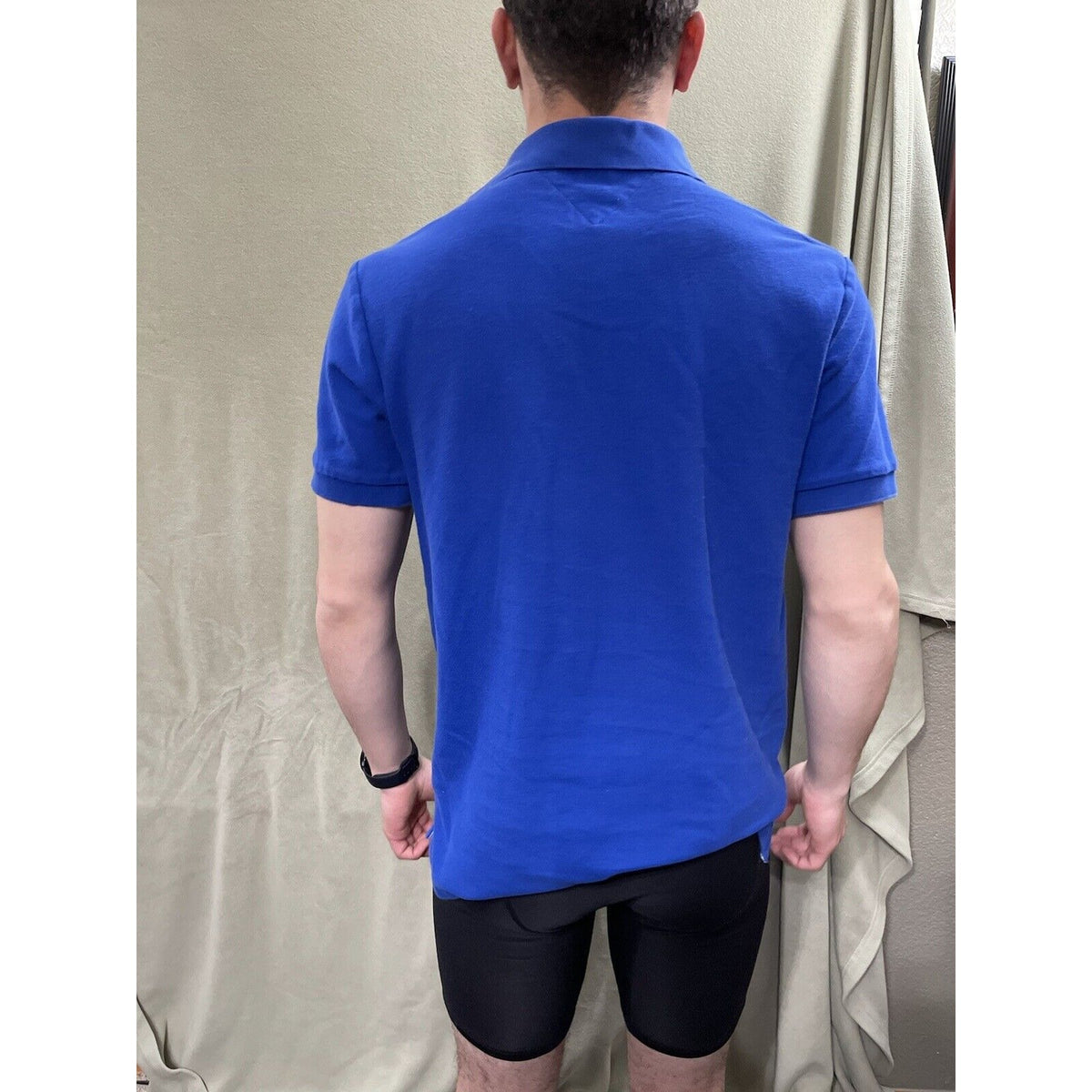 Tommy Hilfiger Polo Royal Blue Classic Flag Logo Small Short Sleeve Fitted Mens