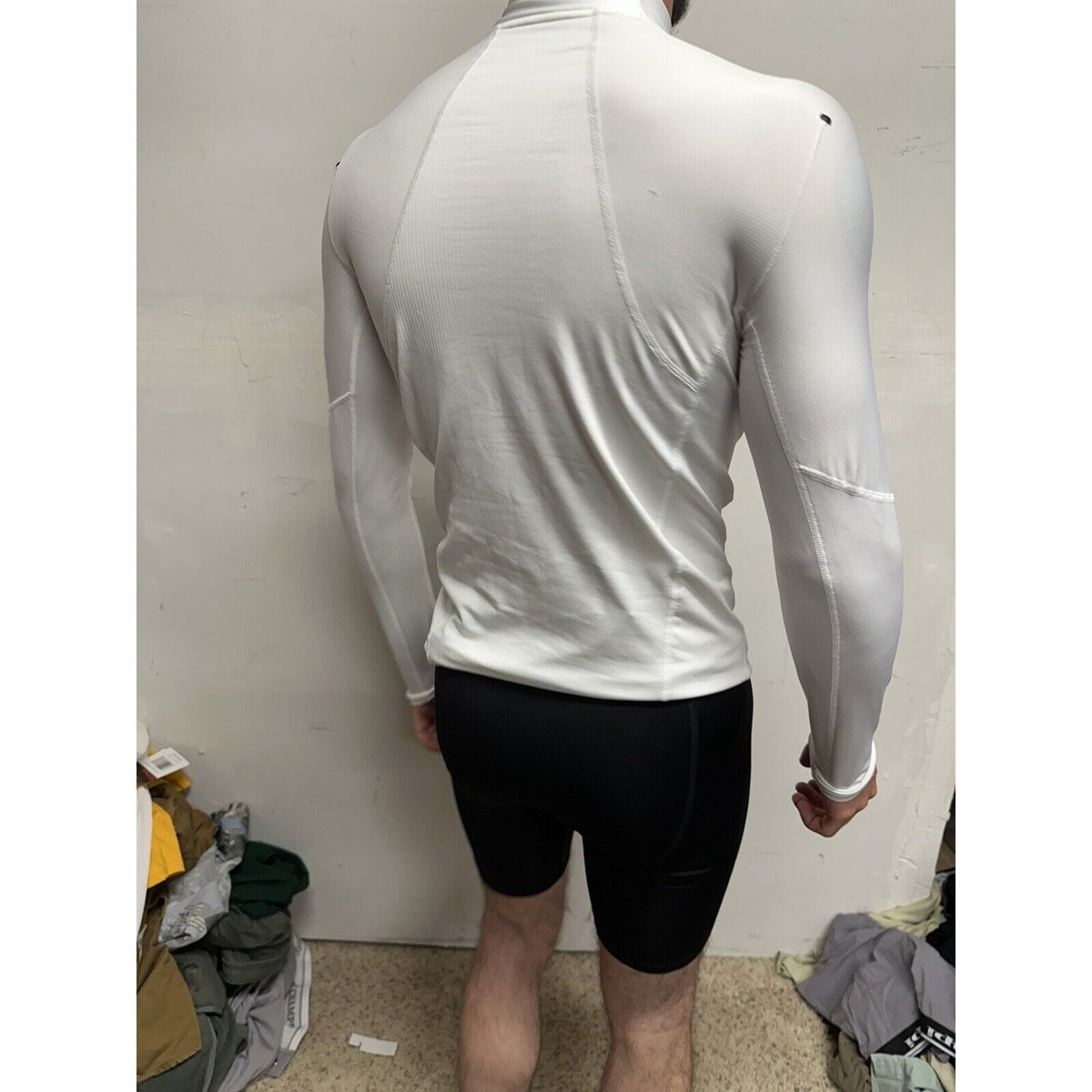 Men’s White Nike Pro Compression Hyper Warm Air Force Prep Football Shirt