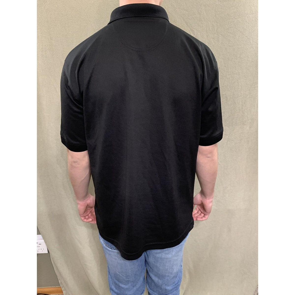 Men’s Medium Black Ultraclub Platinum Embroidered Air Force Polo Shirt