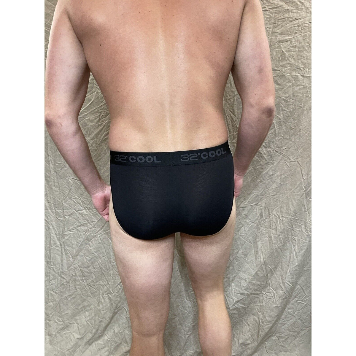 men's black 32 degrees 8% spandex athletic brief small