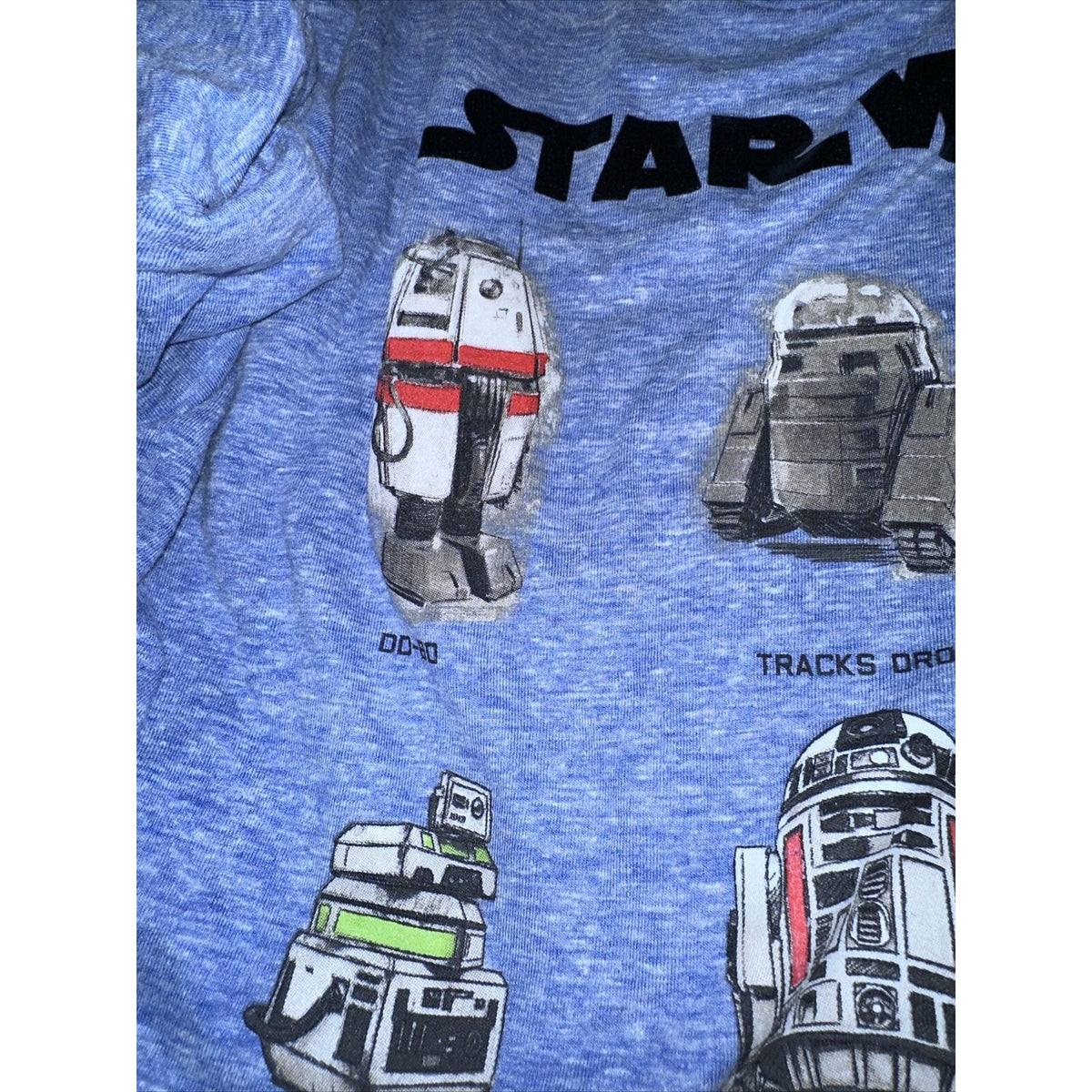 Star Wars Men’s Blue Tshirt Large Droids