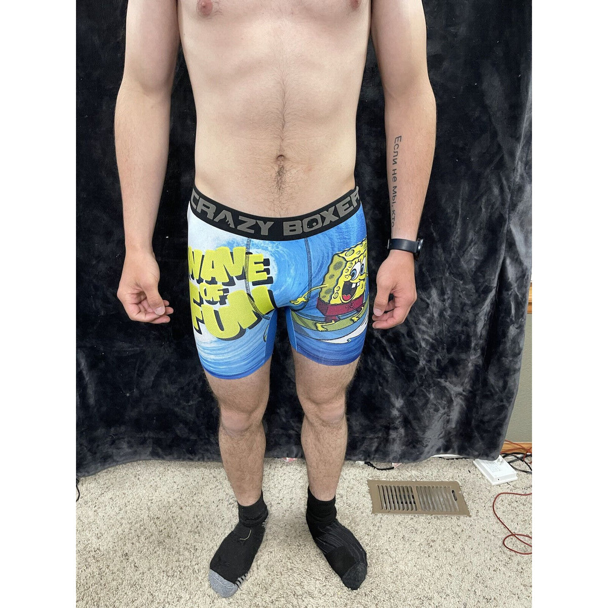 Men’s Crazy Boxer Spongebob Squarepants Size Small Boxer Briefs Blue
