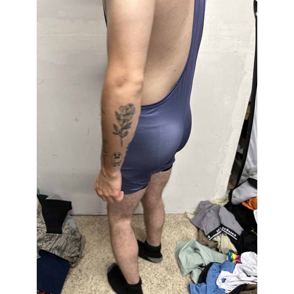 Men’s Gray Tauwell Wrestling Singlet Medium