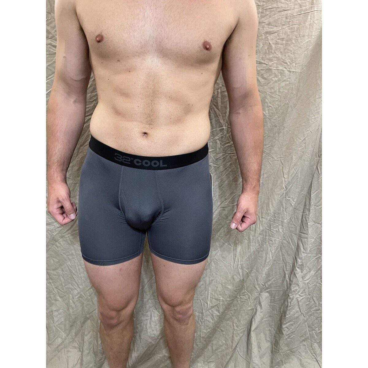 men's 32 degree cool charcoal gray mesh boxer brief Medium