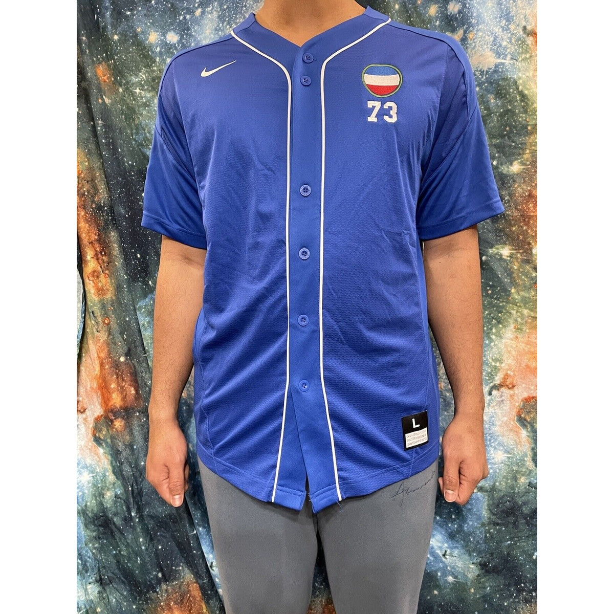 Nike Royal Blue Baseball Jersey Large Army Forscom