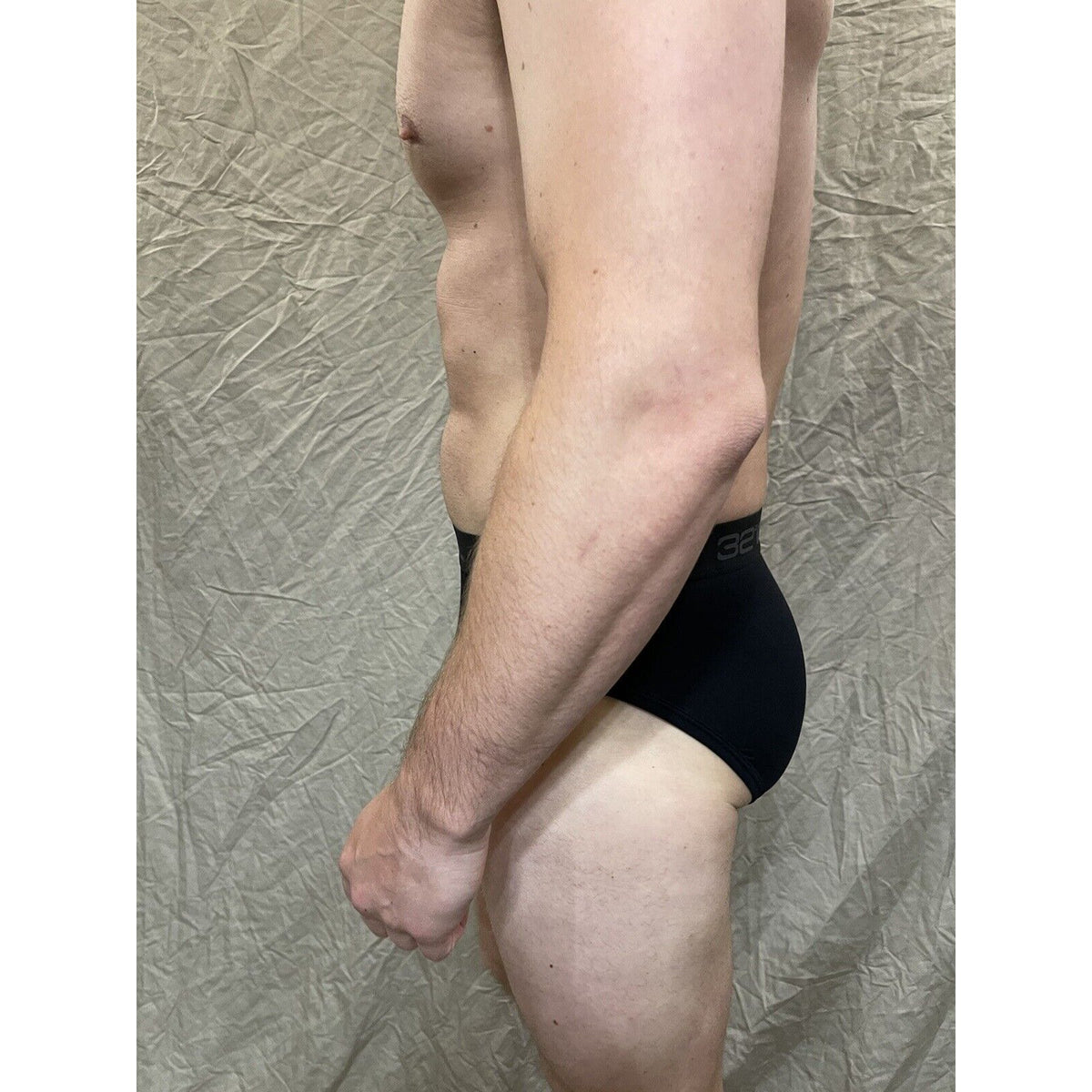 men's black 32 degrees 8% spandex athletic brief small