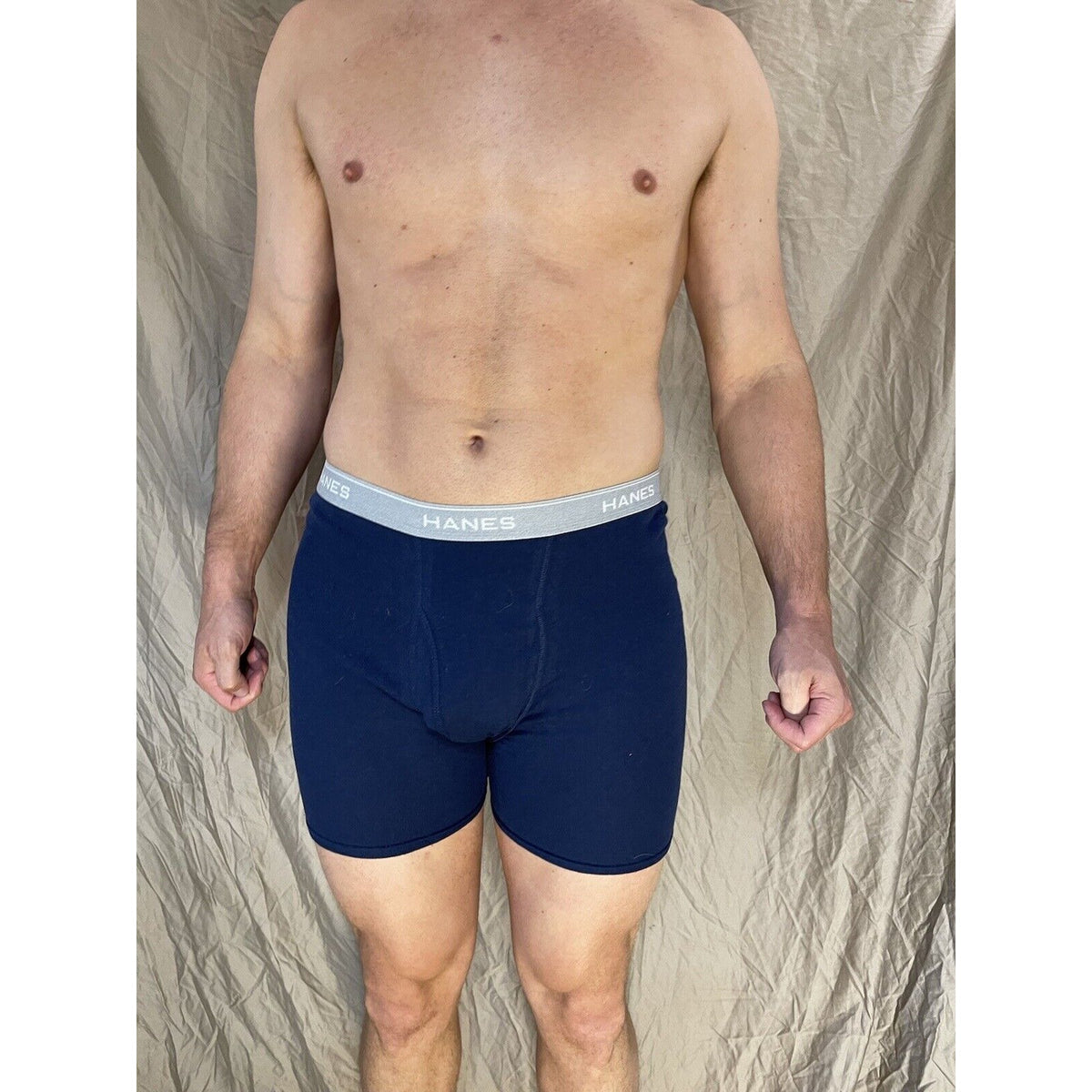 men's Medium  hanes Dark blue boxer brief Comfort Flex