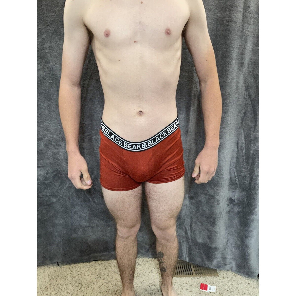 men's medium athletic trunk style black bear boxer brief Rust Color
