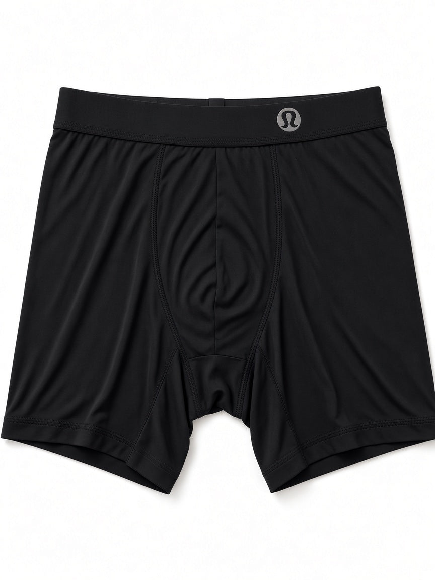 lululemon black boxer briefs - flat lay