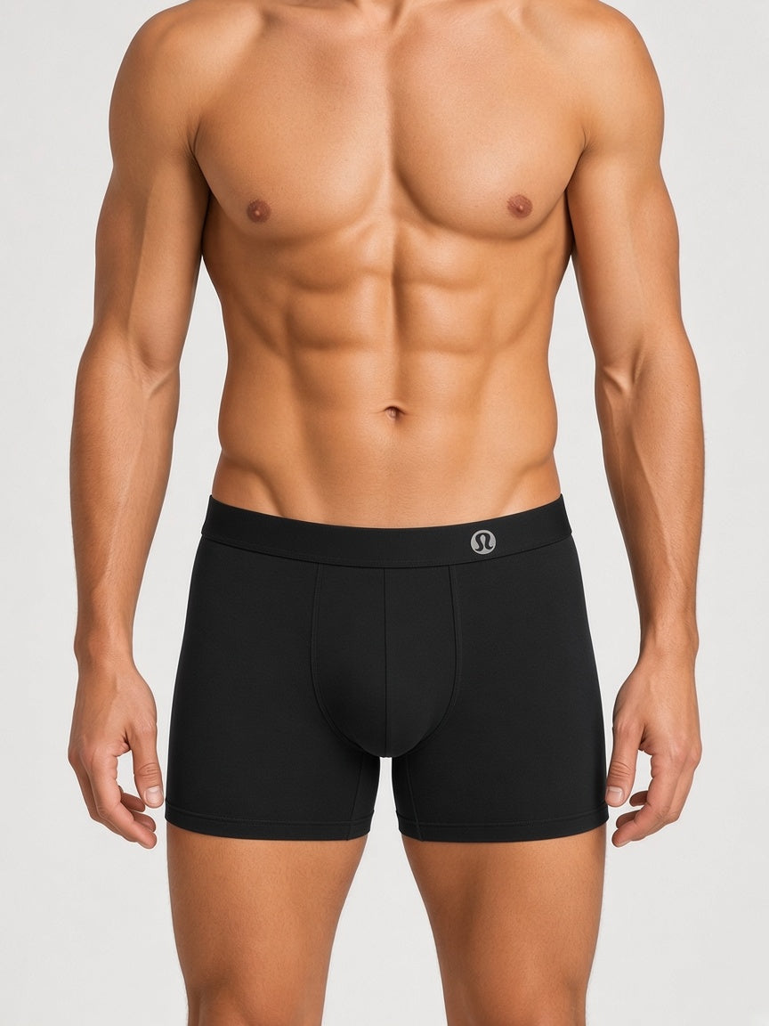 lululemon black boxer briefs - front view
