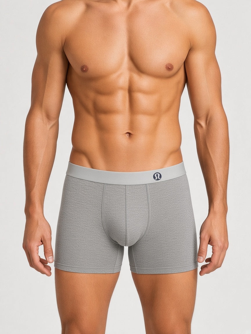 lululemon heather gray boxer briefs - front view